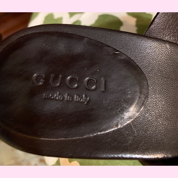 Gucci brown leather strappy heel.  size 8.5 B - Picture 3 of 4
